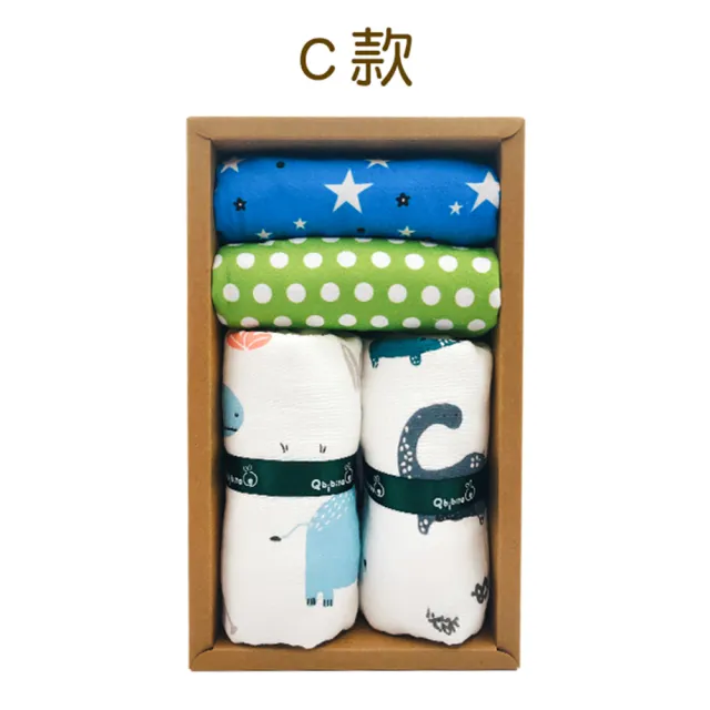 【Qbibiya】呵護小禮盒-圍兜+紗布巾(滿月彌月新生兒生日禮)
