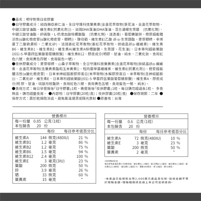 【TAIZAKU 火星生技】明守對策-葉黃素24hr日夜錠 3盒(日本專利葉黃素日夜錠)