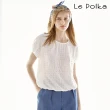 【Le Polka】立體織紋縮口短袖上衣-女