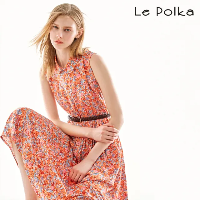 【Le Polka】熱情朵花寬鬆洋裝-女