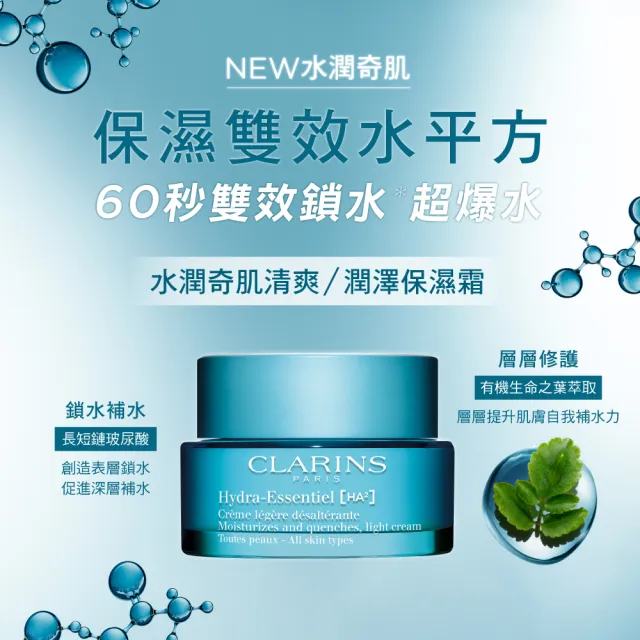 【CLARINS 克蘭詩】水潤奇肌保濕凝凍 75ML(全新水潤奇肌-保濕雙效水平方)