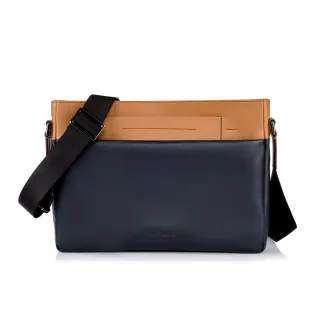 【pierre cardin 皮爾卡登】商務跳色公事包(筆電包 斜背包)