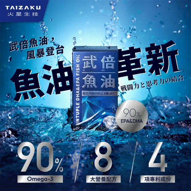 【TAIZAKU 火星生技】武倍魚油 3入組 60粒/盒(戰力提升x思緒清澈 瑪卡 精胺酸 南非醉茄 鋅 BNN蕉護活性)