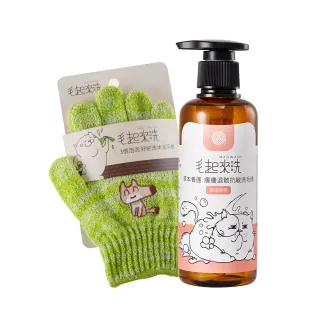 【毛起來】草本養護 癢癢退散寵物洗毛精貓貓專用220ml+3倍泡泡沐浴手套(貓洗毛精 貓沐浴乳)