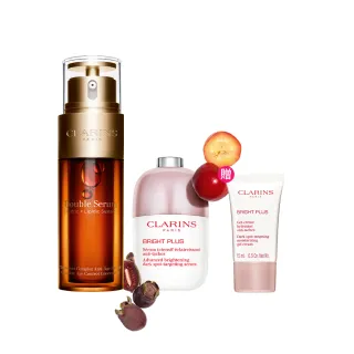 【CLARINS 克蘭詩】黃金注氧發光組(黃金雙激萃50ml+氧氣亮白淡斑精華30ml)