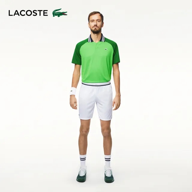 【LACOSTE】男裝-Lacoste Sport x Daniil Medvedev 運動短褲(白色)