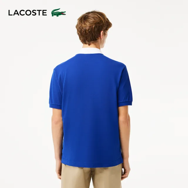 【LACOSTE】男裝-L.12.12 Lacoste徽章短袖Polo衫(深藍色)