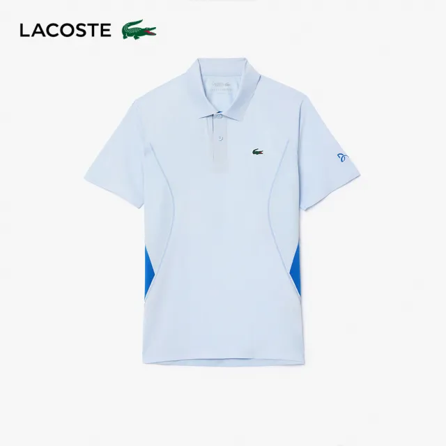 【LACOSTE】男裝-Lacoste Tennis x Novak Djokovic 快乾短袖Polo衫(紫藍色)