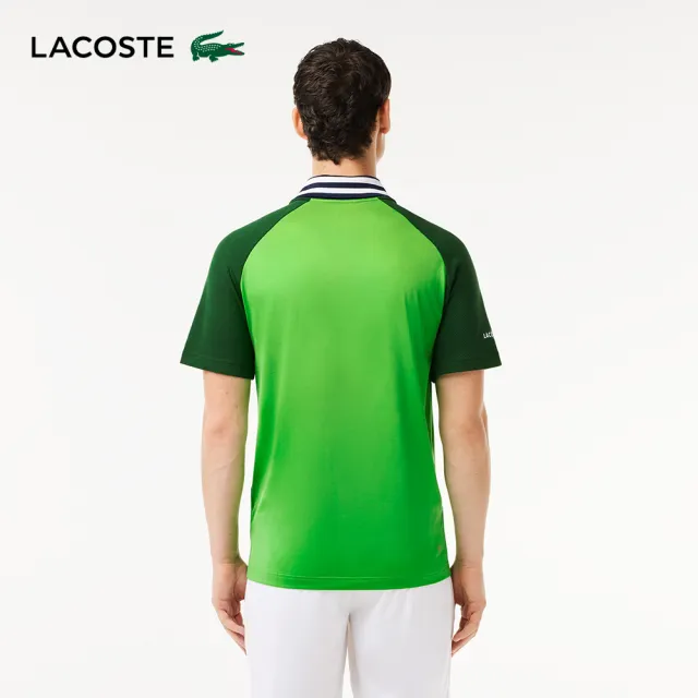 【LACOSTE】男裝-Lacoste x Daniil Medvedev 超乾網球短袖Polo衫(綠色)