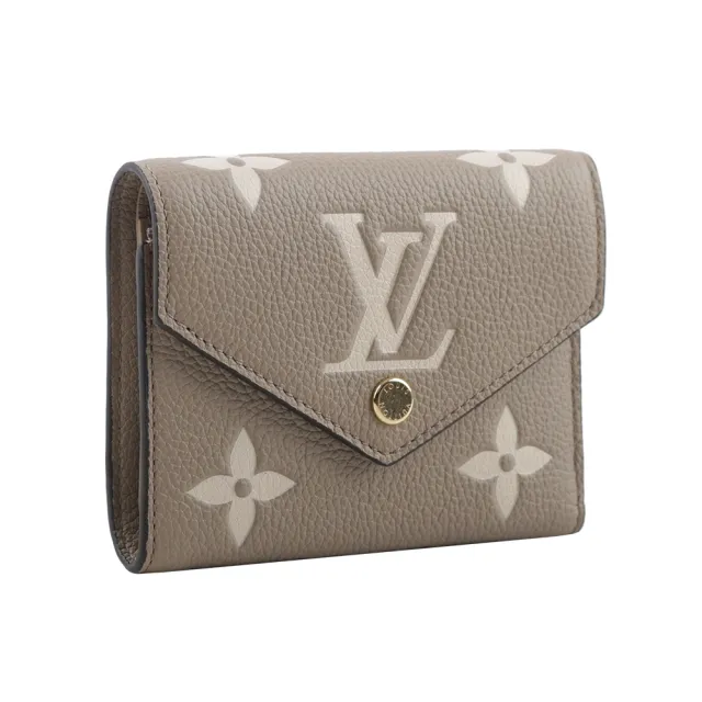 【Louis Vuitton 路易威登】Victorine Monogram 雙色牛皮三折短夾(M81861)