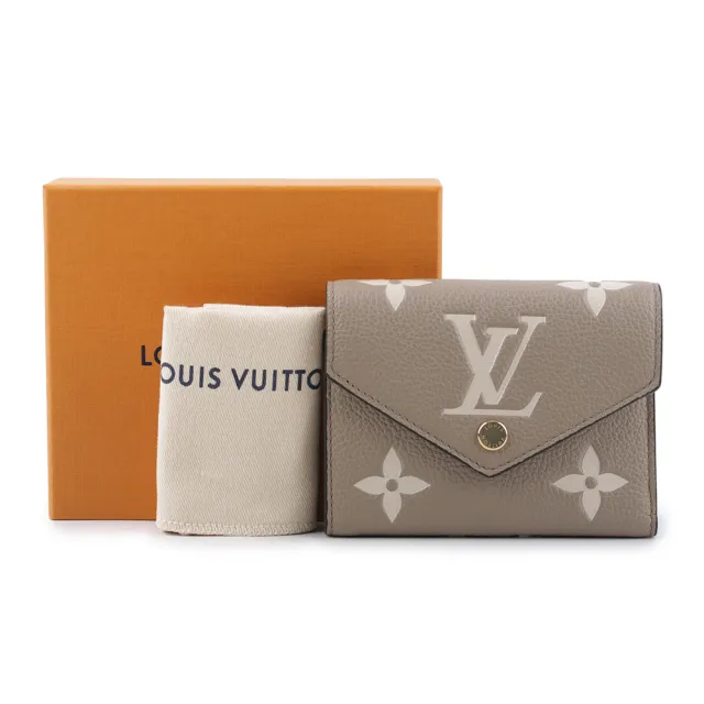 【Louis Vuitton 路易威登】Victorine Monogram 雙色牛皮三折短夾(M81861)