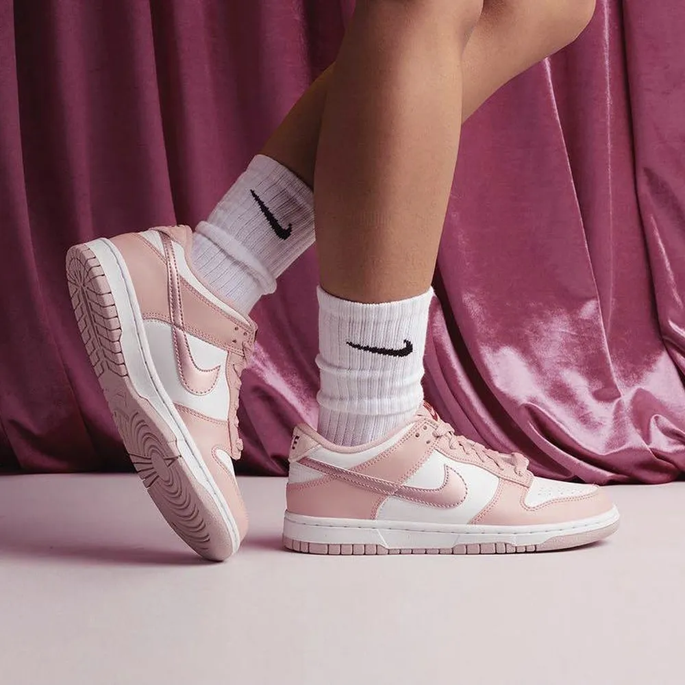 【NIKE 耐吉】休閒鞋 DUNK LOW GS 女鞋 大童鞋 櫻花 粉色 白色 休閒 潮流 穿搭 情人節(DO6485-600)