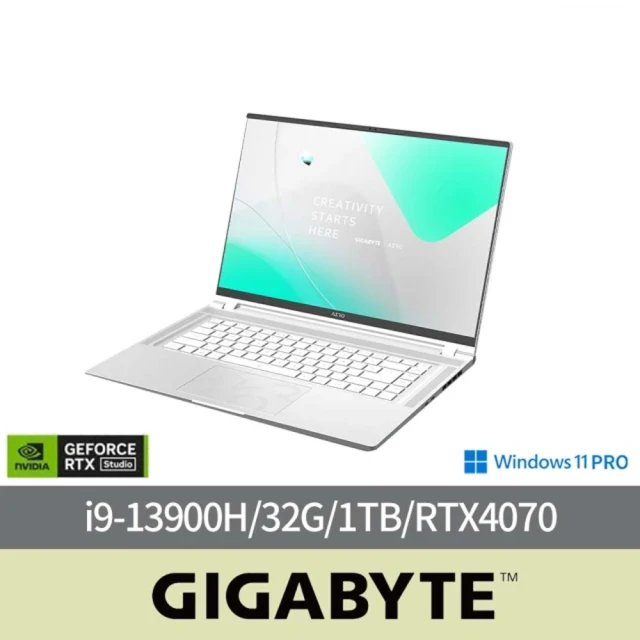 【GIGABYTE 技嘉】16吋 i9 GeForce RTX 4070創作者筆電(AERO 16 OLED BSF-A3TW964SP/i9-13900H/32G/1TB/W11