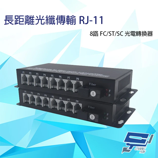 CHANG YUN 昌運 8路 RJ11 RJ-11 電話 FC/ST/SC 光電轉換器 電話光纖轉換器 台灣製