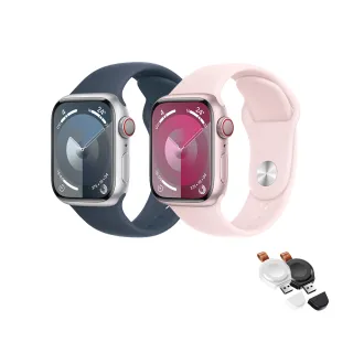 無線充電器組【Apple】Apple Watch S9 LTE 41mm(鋁金屬錶殼搭配運動型錶帶)