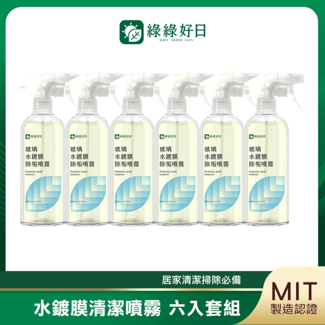 Have Green Days 綠綠好日 玻璃水鍍膜泡沫噴霧 500ml 6入組(去水垢專用)