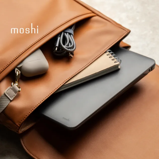 【moshi】Helios Lite 時尚雙肩後背包(環保皮革款16吋電腦可入)