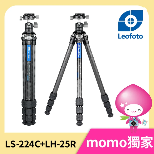 Leofoto 徠圖 LS-224C+LH-25R四節碳纖維