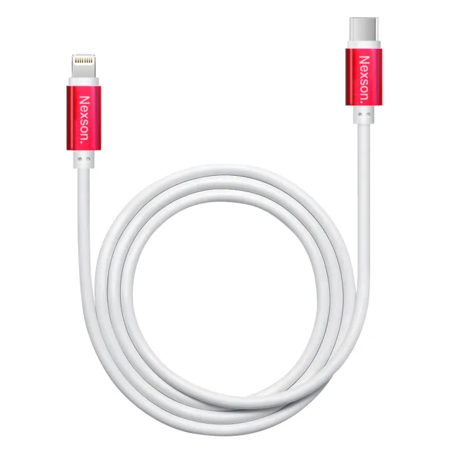 【CITYBOSS】65W 氮化鎵快充黑+NEXSON 蘋果認證 Type-C to Lightning-紅色(1A2C)