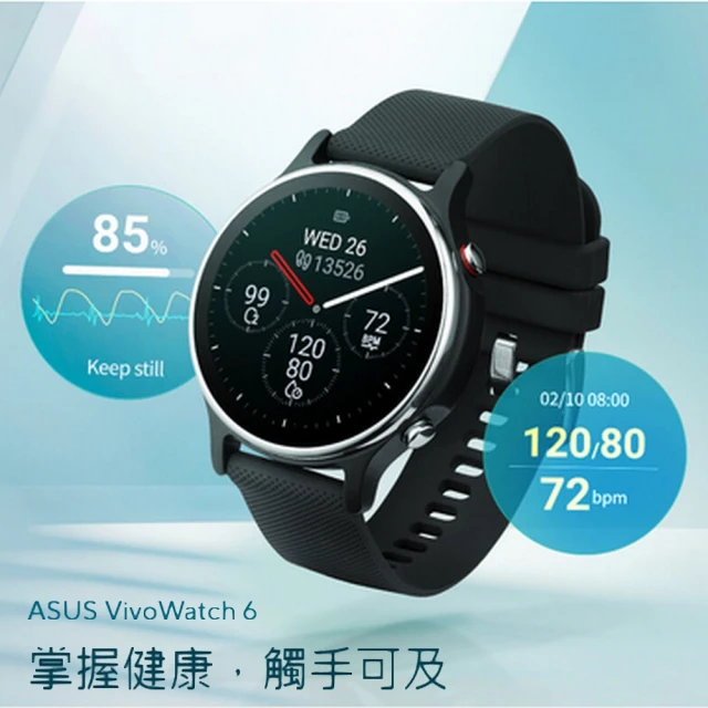 ASUS 華碩ASUS 華碩 Vivowatch 6 智慧手錶/手環 HC-D06(指尖量測血壓及心電圖/雙面感測/血氧監測)