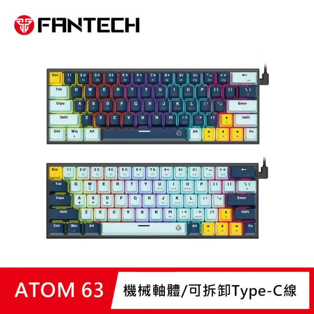 FANTECH ATOM63 60%可換軸體RGB機械式鍵盤(MK874)