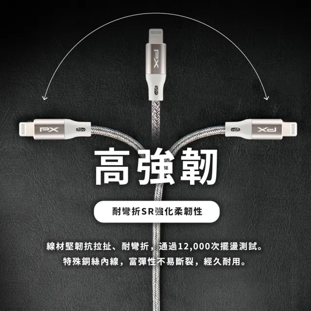 【PX 大通-】iPhoneMFi認證粉色1.8米兩年保UCL-1.8P蘋果手機線平板PD快充充電線(USB-C to Lightning)