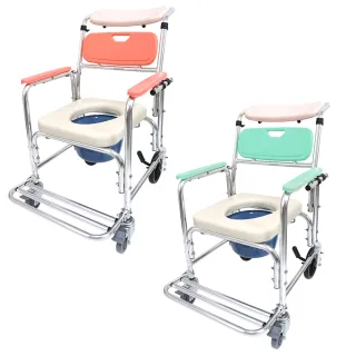 【恆伸醫療器材】ER-4351-8 45度 躺式 洗澡便椅/馬桶椅/便器椅/便盆椅(有輪可推、可架馬桶、可躺)