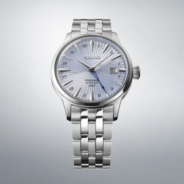 【SEIKO 精工】PRESAGE系列 調酒師 雞尾酒 GMT機械腕錶 錶 週年慶 雙11 (SSK037J1/4R34-00J0B)