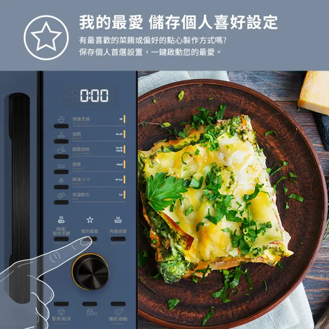 【Electrolux 伊萊克斯】極致美味500 23L獨立式燒烤微波爐(EMG23D22NB 北歐藍)