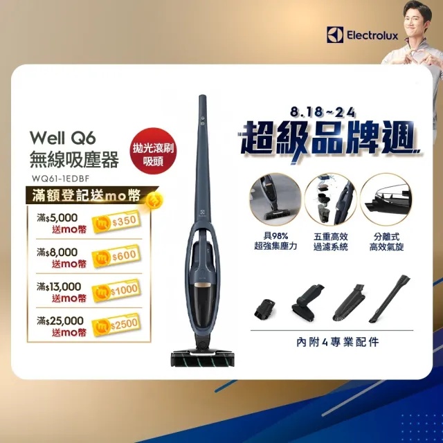 【Electrolux 伊萊克斯】Well Q6 無線吸塵器(WQ61-1EDBF)