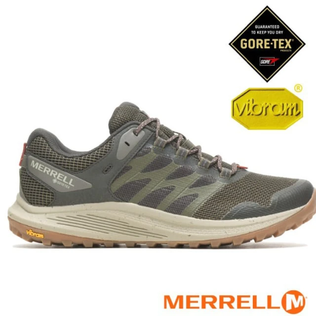 【MERRELL】男 NOVA 3 GORE-TEX防水輕量越野健行鞋.透氣登山鞋.戶外休閒運動鞋(ML067593 橄欖綠)