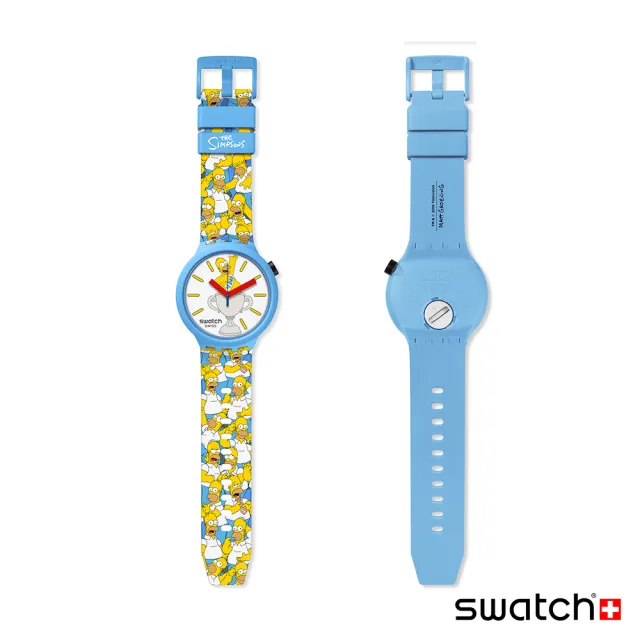 【SWATCH】BIG BOLD 系列手錶 BEST DAD EVER 辛普森家庭 父親節 男錶 女錶 手錶 瑞士錶 錶(47mm)