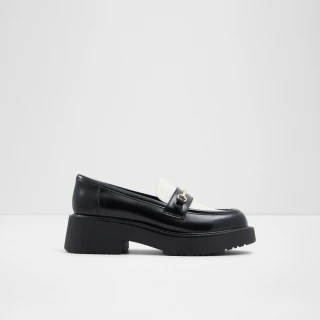 【ALDO】GRUNDGENS-經典馬銜扣設計厚底樂福鞋-女鞋(黑白色)