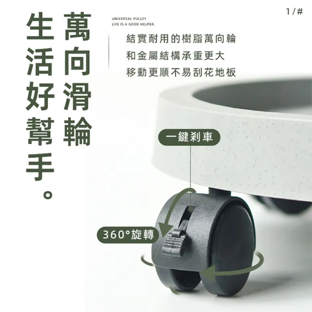 【JOHN HOUSE】蓄水型滑輪花盆托盤 移動式蓄水花盤(300＃)
