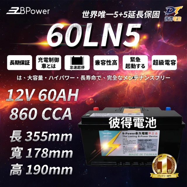 EzBPower 60LN5 超級電容 鋰鐵電池 歐規電池 怠速熄火可安裝(永久電瓶)