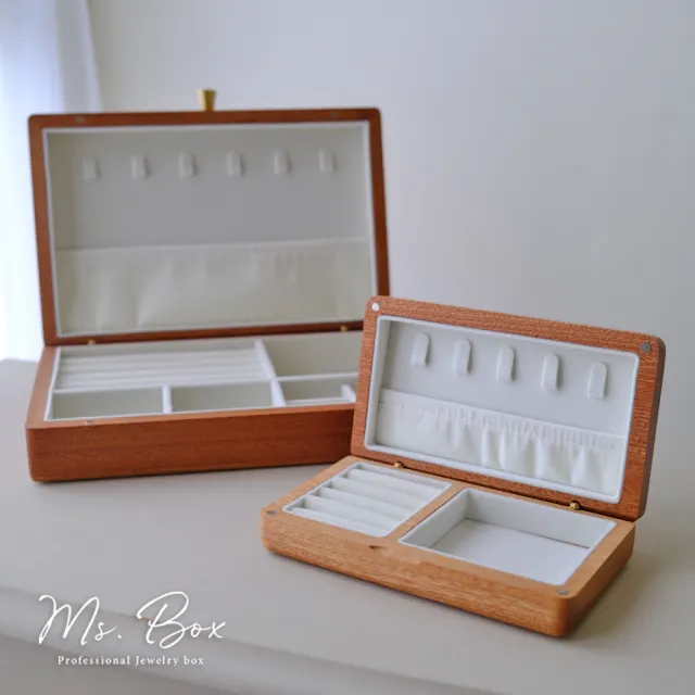 【Ms. box 箱子小姐】交換禮物 頂級烏壇實木飾品盒/珠寶盒/收納盒(金色手把磁吸式小木盒)