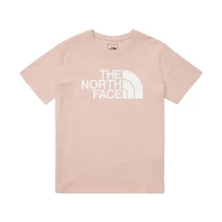 【The North Face】北面女款粉色吸濕排汗胸前經典品牌LOGO印花短袖T恤｜89QULK6