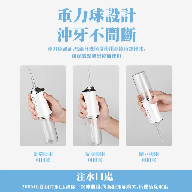 【懶人必備】4噴頭USB電動高壓沖牙機(防水 三檔模式 牙齒 口腔 清潔 洗牙 居家)