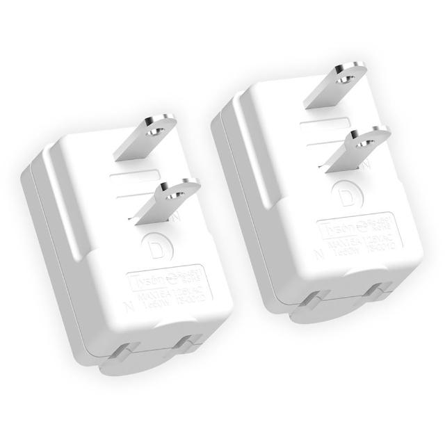 【Tyson 太順電業】TS-001D 下向平貼式安全轉接插頭(下配線-2入)