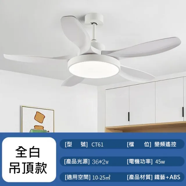 【SongSH】（60吋變頻雙控+三色變光）吊扇燈吸頂電扇燈智能變頻110V簡約原木吊扇燈(吊扇燈/電扇燈)