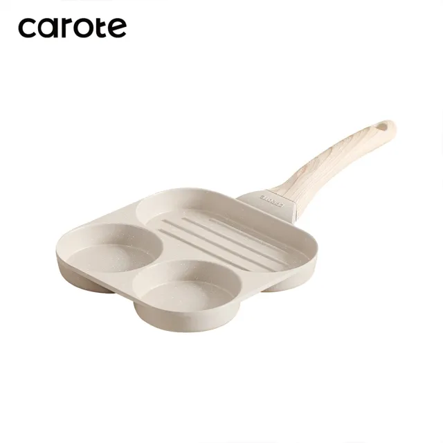 【CAROTE】COSY系列 麥飯石不沾鍋 煎蛋鍋 平底鍋 早餐鍋 鍋具(電磁爐/ih爐)