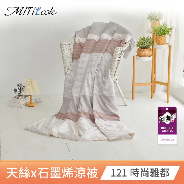 【MIT iLook】買1送1 石墨烯吸濕排汗天絲涼被150X195cm(多款任選 加碼贈枕套)