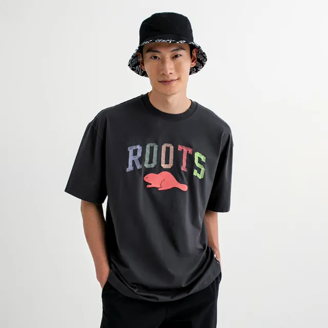 【Roots】Roots 男裝- COLOURFUL ROOTS短袖T恤(深灰色)