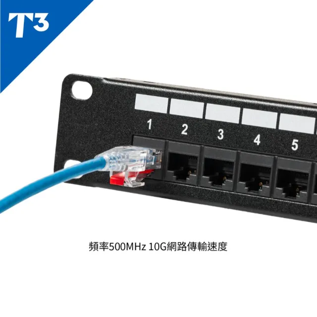 【美國T3】網路線 3M 防插拔  28AWG 極細超高速 CAT6A U/UTP(網路線 CAT6A UTP)