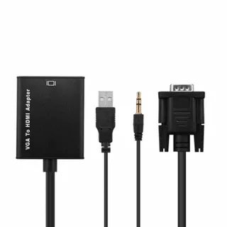 【LineQ】VGA轉HDMI 公對母影音轉接線