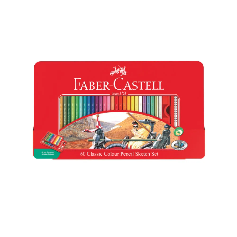 【Faber-Castell】油性色鉛筆60色/鐵盒(原廠正貨)