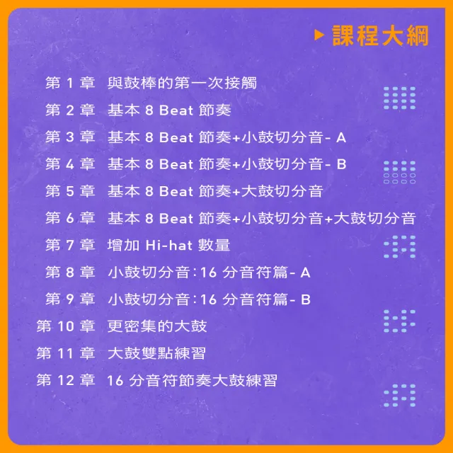 【揚聲堡音樂線上教學】爵士鼓修煉場：小頭老師的25堂基礎必修課 - 胡士國 老師(音樂線上課程/實體卡)