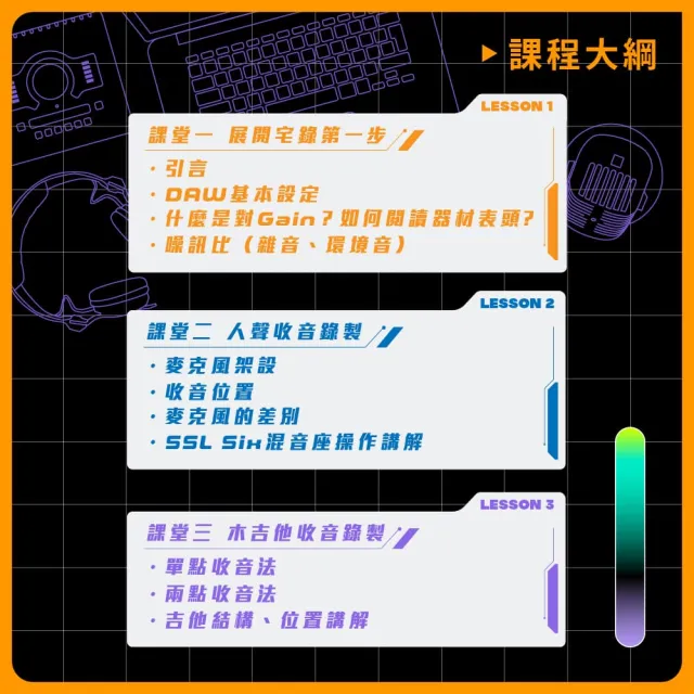 【揚聲堡音樂線上教學】大宅錄時代：人聲/樂器收音免煩惱 - 余孟謙 老師(音樂線上課程/實體卡)