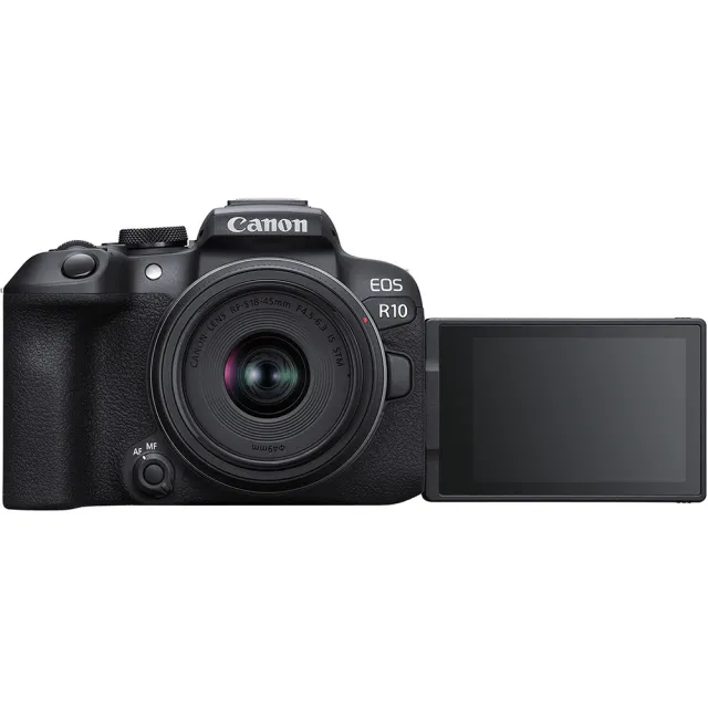 【Canon】EOS R10 KIT 附 RF-S 18-45mm F4.5-6.3 IS STM(公司貨 APS-C 無反微單眼相機 翻轉螢幕 4K)
