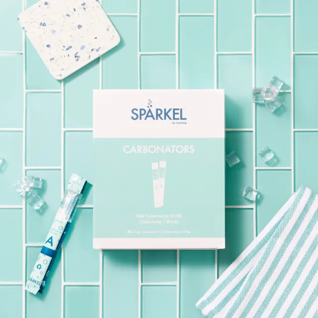 【加拿大 Sparkel】舒沛可 免鋼瓶萬用電動氣泡水機專用氣泡粉90入(長效7天保持氣泡)